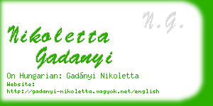 nikoletta gadanyi business card